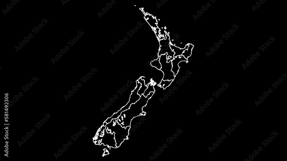 Wiggling Map of New Zealand Drawing Wiggling Map of New Zealand Drawing