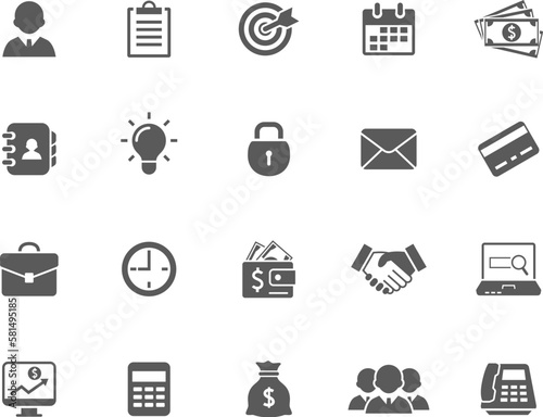 Business and finance simple icons. Vector illustration