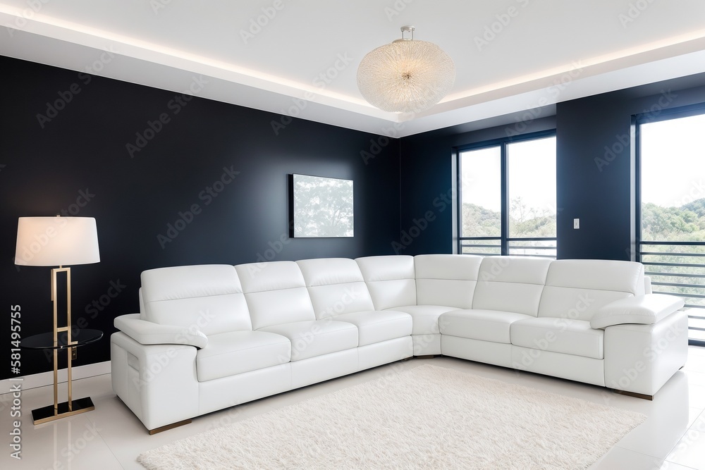 White living room design with mockup frame. Modern minimalistic interior background, 3d render with copy space. White living room design with mockup frame. Modern minimalistic interior background, 3d render with copy space.