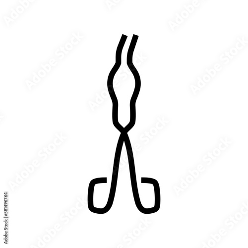 crucible tongs chemical glassware lab color icon vector illustration