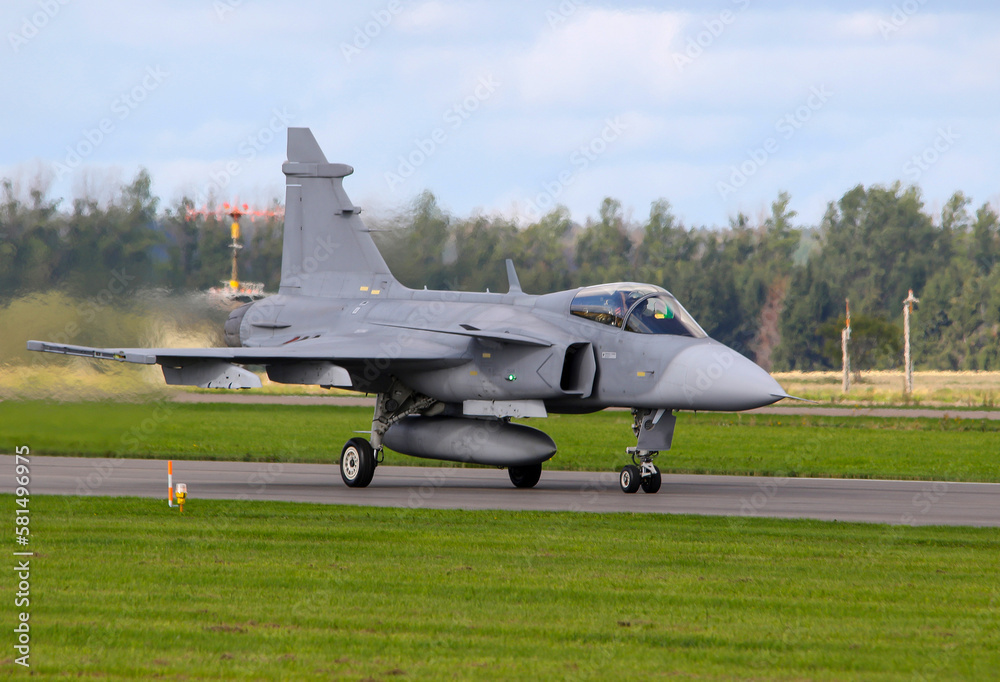 Fighter plane on the ground. Fighter plane on the ground.