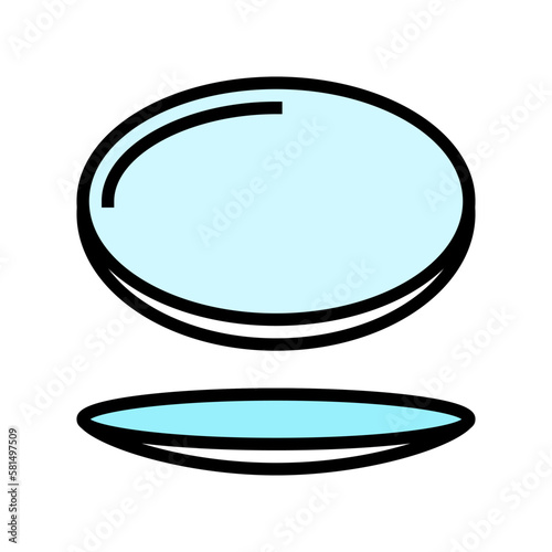 watch glass chemical glassware lab color icon vector illustration