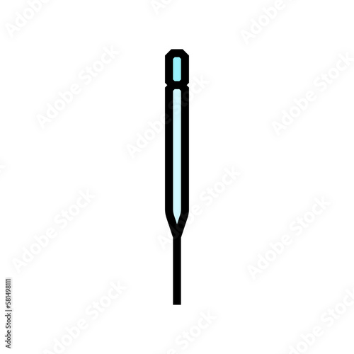 pasteur pipette chemical glassware lab color icon vector illustration