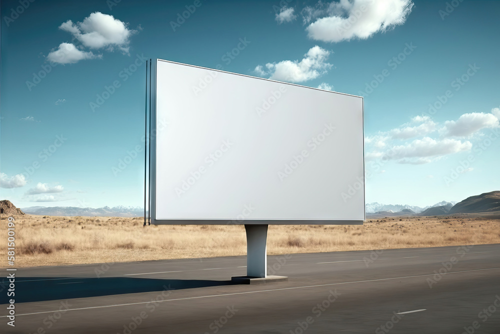 AI generated Blank billboard on the street AI generated Blank billboard on the street