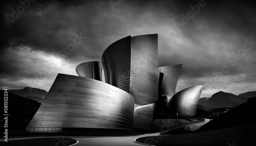 Guggenheim Museum. Journey through incredibly beautiful Spain. Generative AI photo