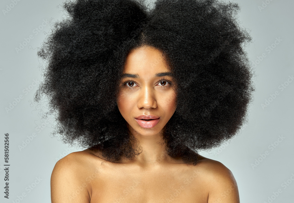 Portrait of beautiful african american girl with an afro hairstyle Portrait of beautiful african american girl with an afro hairstyle