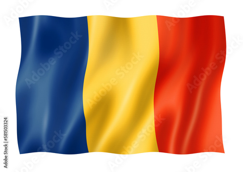 Tableau sur toile Chad flag isolated on white
