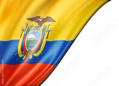 Ecuadorian flag isolated on white banner photo