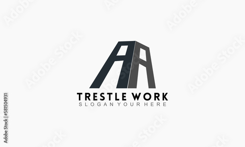 Fotografi trestle work concept design construction logo