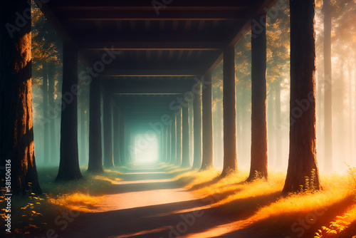 forest concept art illustrtion. Generative ai.