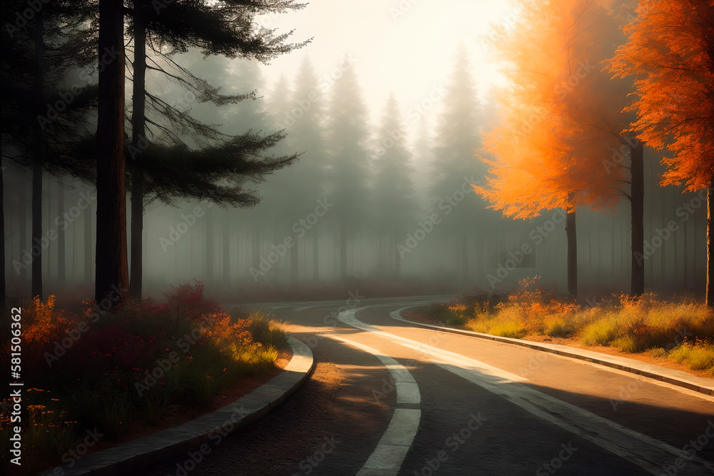 forest concept art illustrtion. Generative ai. forest concept art illustrtion. Generative ai.