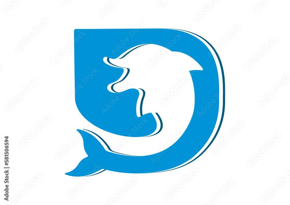 D from Dolphin Logo Vector Illustration D from Dolphin Logo Vector Illustration