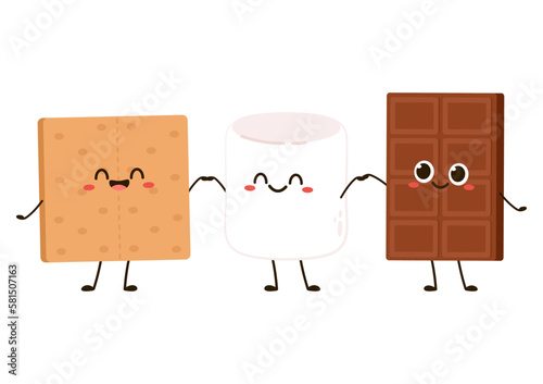 Foto Sweet sandwiches from chocolate and marshmallow