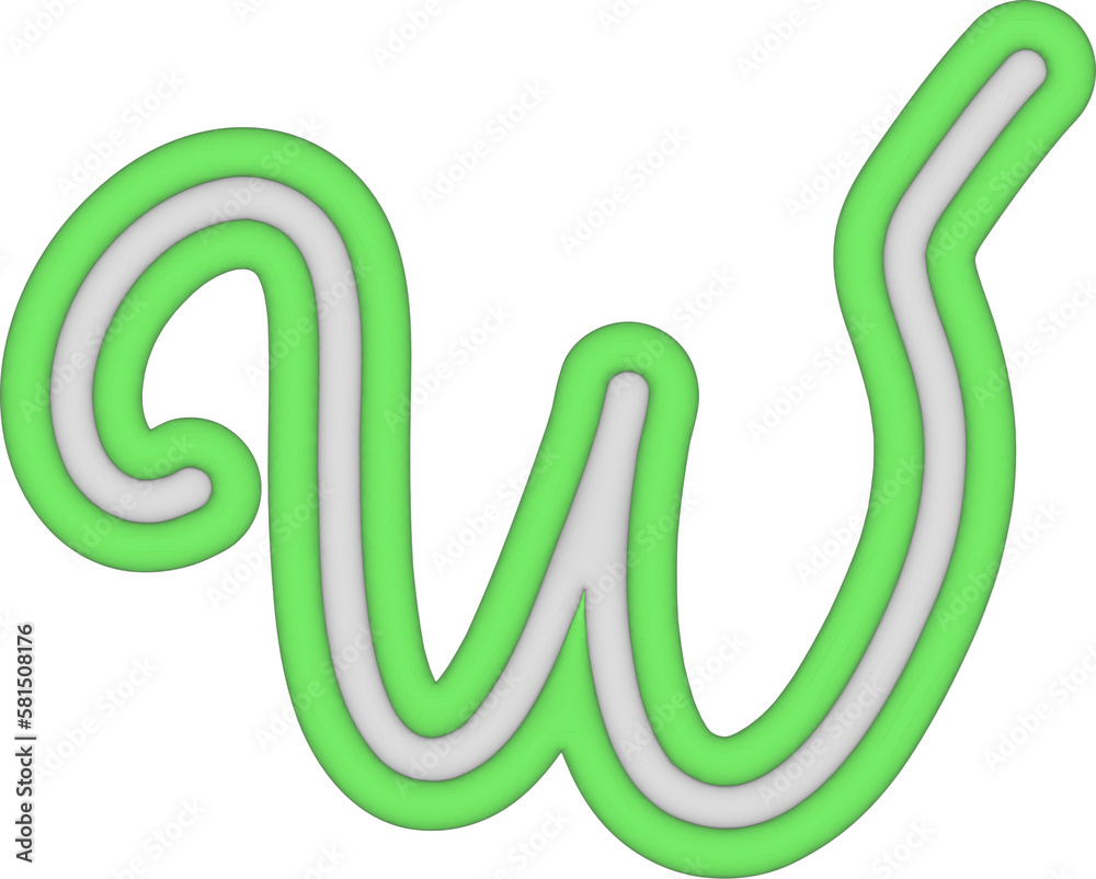 3d letter W 3d letter W