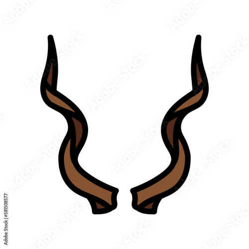 antelope wildlife animal color icon vector illustration