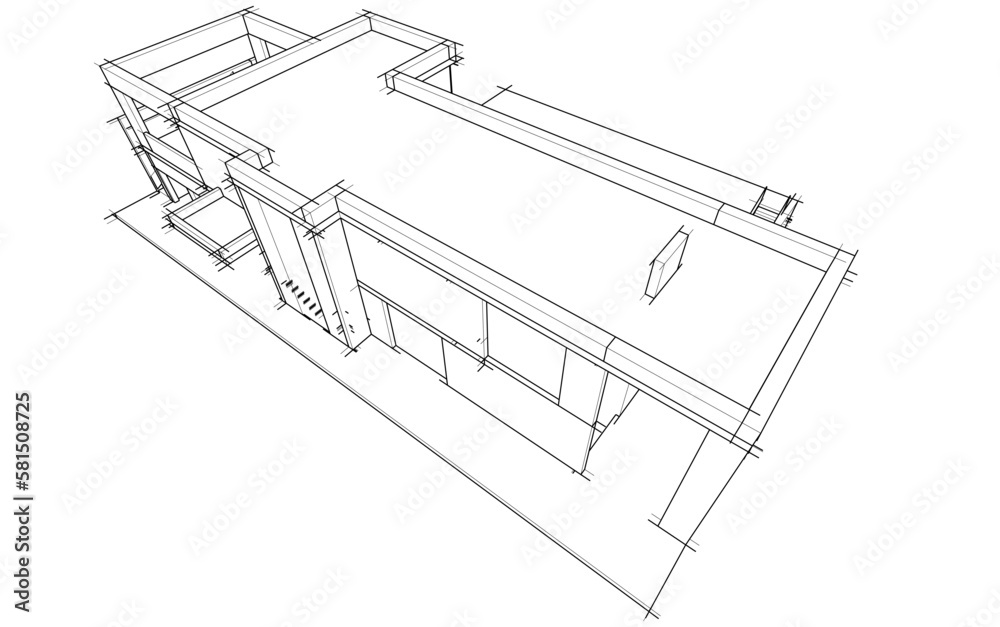 Modern house architectural drawing Modern house architectural drawing