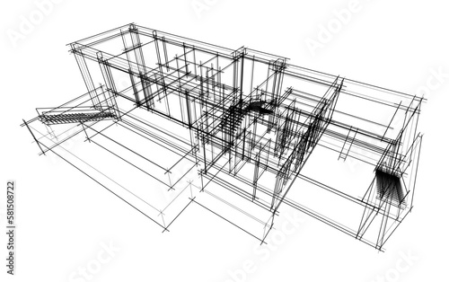 Modern house architectural drawing