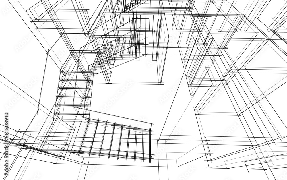 Modern house architectural drawing Modern house architectural drawing