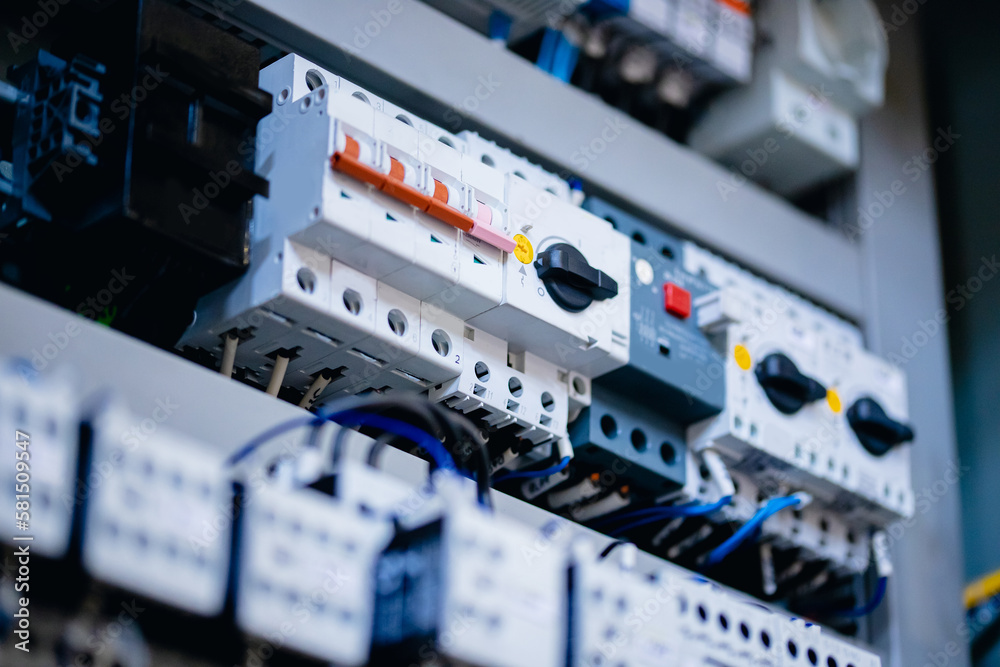 Electrical control panel metal shield energy distribution for CNC machine with controllers automats
