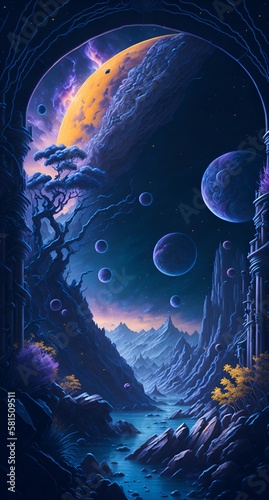 Planets in space 