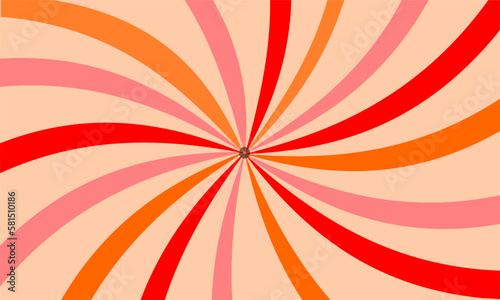 Retro spiral, in warm color background.