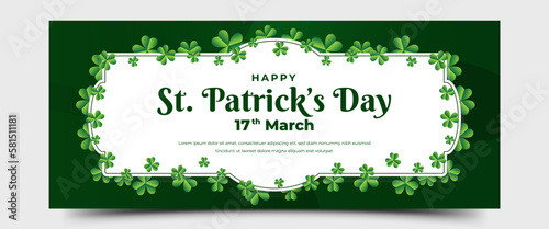 Saint Patrick's horizontal banner design template. Editable banner with space for text