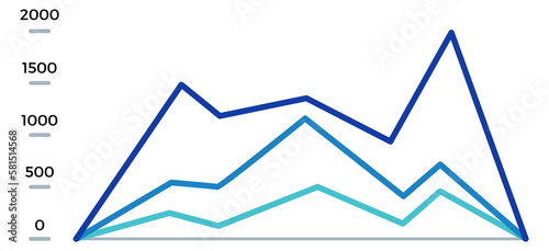 Line chart template. Color data infographic element