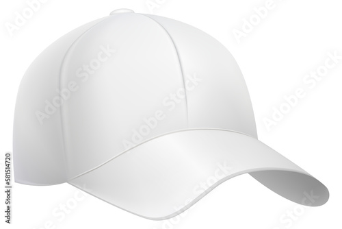 Realistic baseball cap. White blank brand mockup