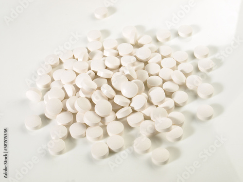 Selenium pills isolated on white Background