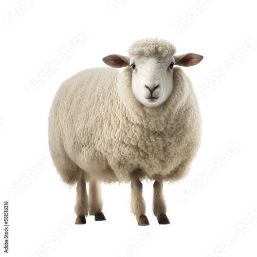 sheep isolated on white photo