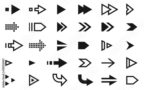 Arrow set. Interface element collection. Digital icons
