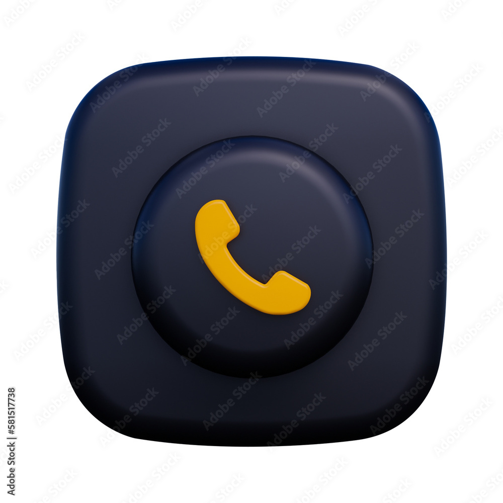 3D User Interface Phone Call isolated 3D User Interface Phone Call isolated