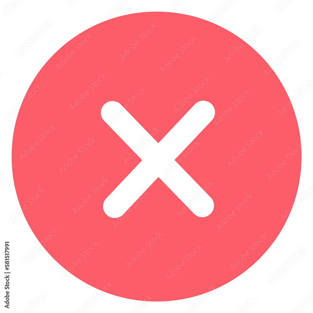 Wrong icon. White cross in red circle. Decline symbol Wrong icon. White cross in red circle. Decline symbol