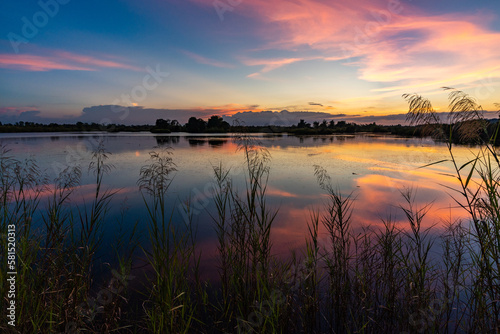 Experience the magic of twilight Sunset view refecting over a lake at Rayong Botanical Garden  Chakphong  Klaeng District  Rayong