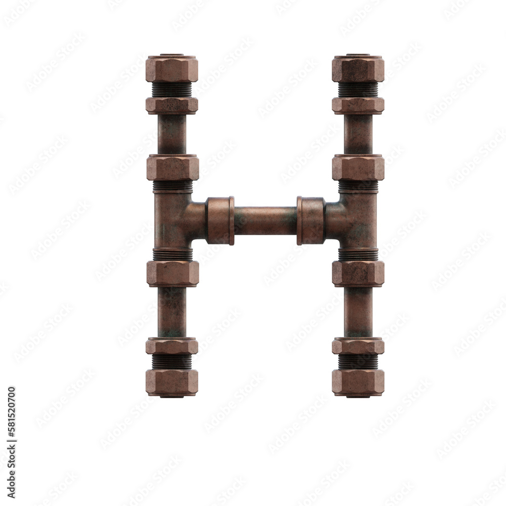 Copper Pipes 3D Alphabet or Lettering PNG Graphics Copper Pipes 3D Alphabet or Lettering PNG Graphics