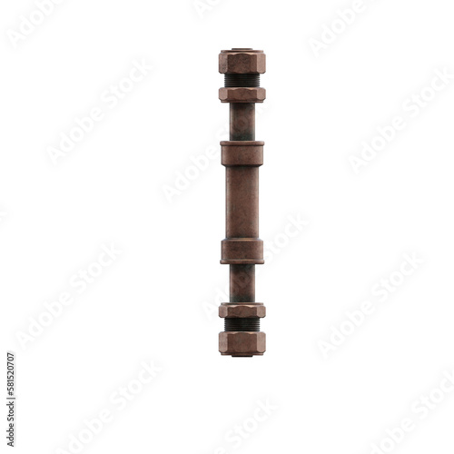 Copper Pipes 3D Alphabet or Lettering PNG Graphics