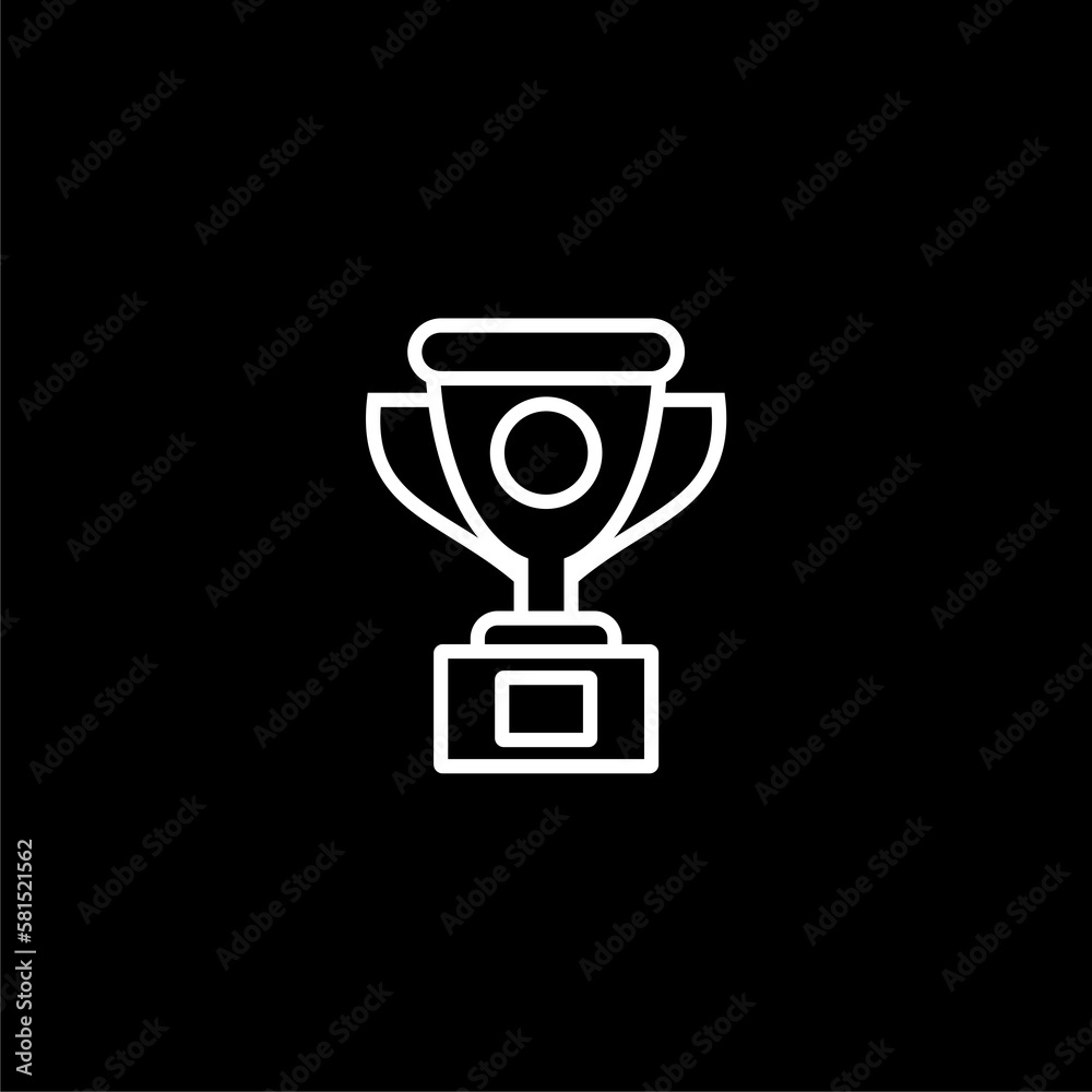 Award cup icon isolated on black background. Sports achievement sign on black background Award cup icon isolated on black background. Sports achievement sign on black background