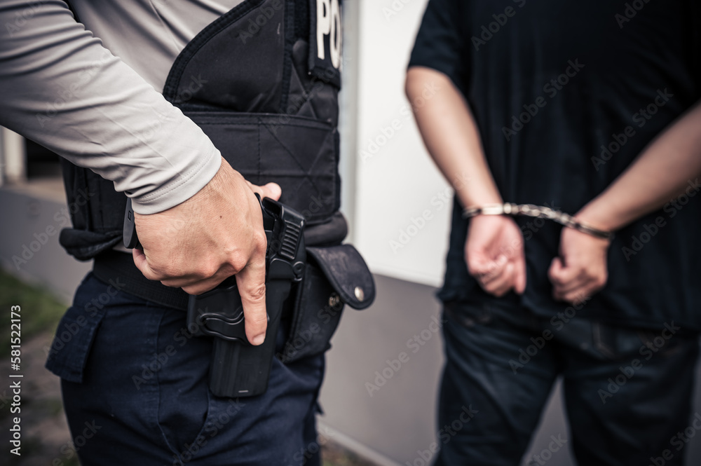 Police and thief concept,The cop catch criminals break the law Police and thief concept,The cop catch criminals break the law