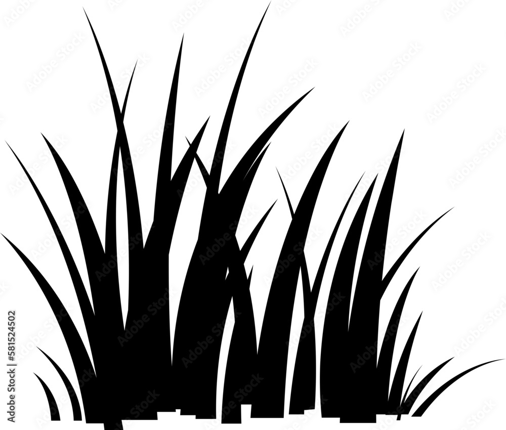 Cartoon silhouette grass leaves clip art Stock Vector | Adobe Stock