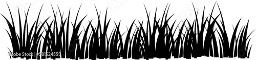 Cartoon silhouette grass leaves clip art