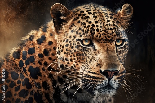 leopard fur as a backdrop. Generative AI © AkuAku