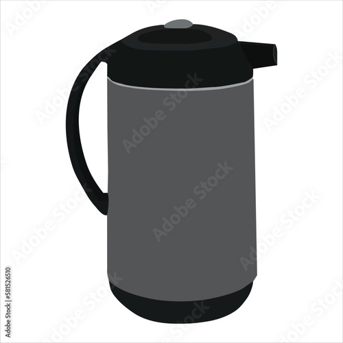 A beautiful hot water, tea and milk flask vector art work. 