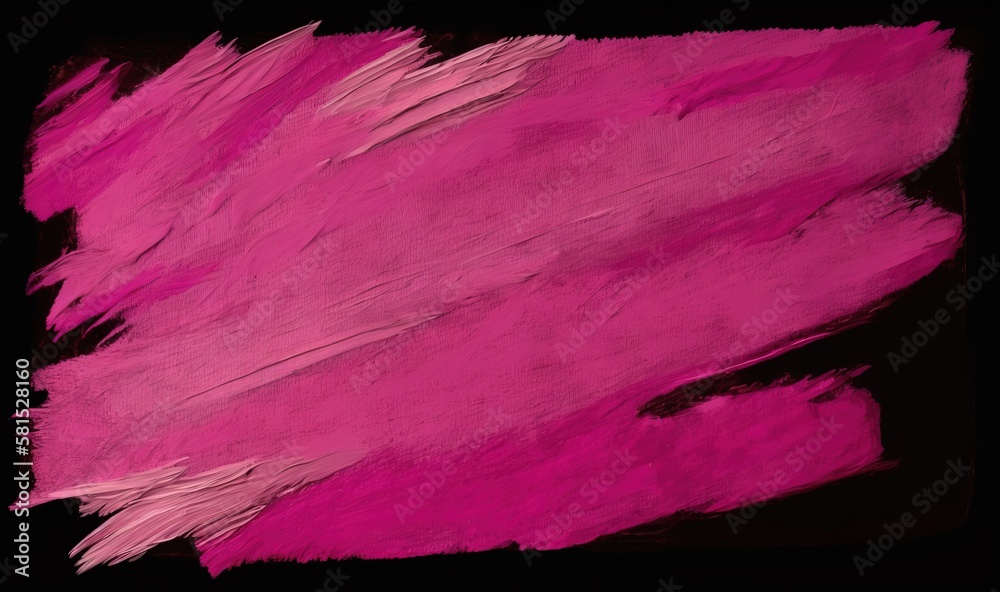  a painting of pink paint on a black background with a black background and a black background with a pink paint stroke on the bottom of the painting.  generative ai