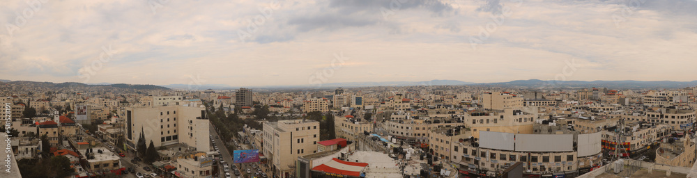 Jenin, Palestine - City view from building in Jenin