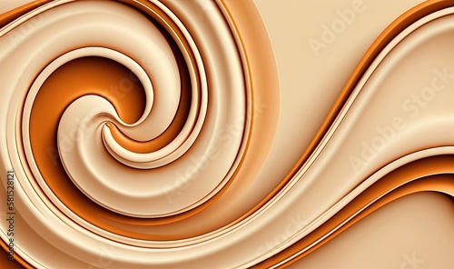  a computer generated image of a swirl in brown and beige colors with a light brown center on top of the image is a computer generated image of a swirl in brown and white. generative ai