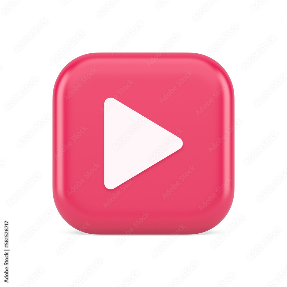 Play button triangle right arrow multimedia content player web app design 3d realistic icon Play button triangle right arrow multimedia content player web app design 3d realistic icon