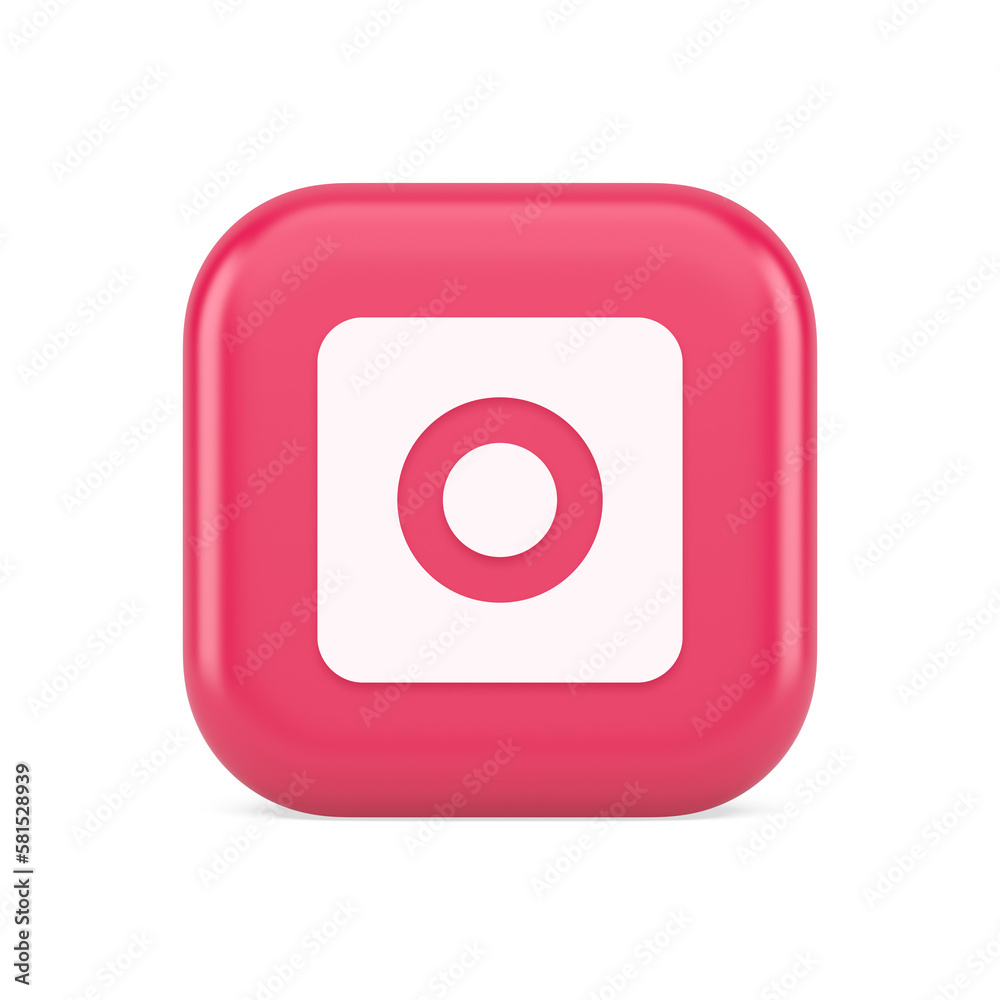 Camera photo video shooting button multimedia content creation web application 3d icon Camera photo video shooting button multimedia content creation web application 3d icon
