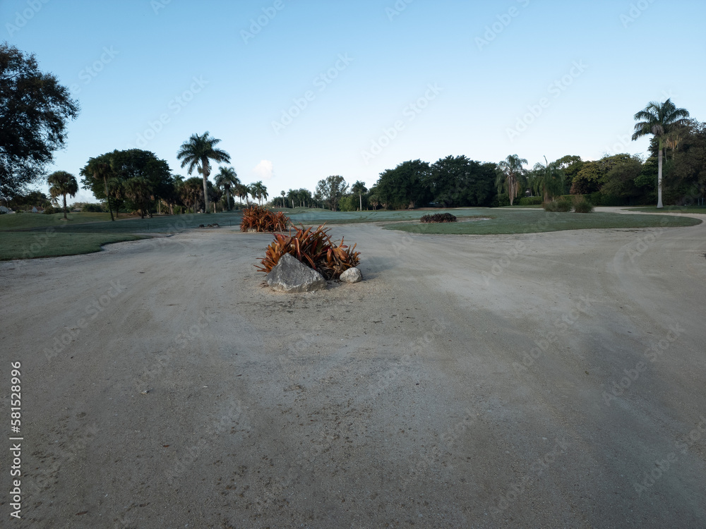 Nice hole on an American golf club in south Florida        