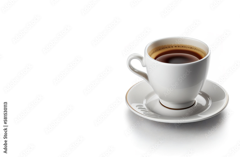 Cup of espresso coffee isolated on white background, created with generative AI Cup of espresso coffee isolated on white background, created with generative AI