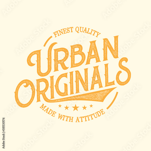 Urban Originals varsity Typography T-shirt Print Design Vector Illustration 